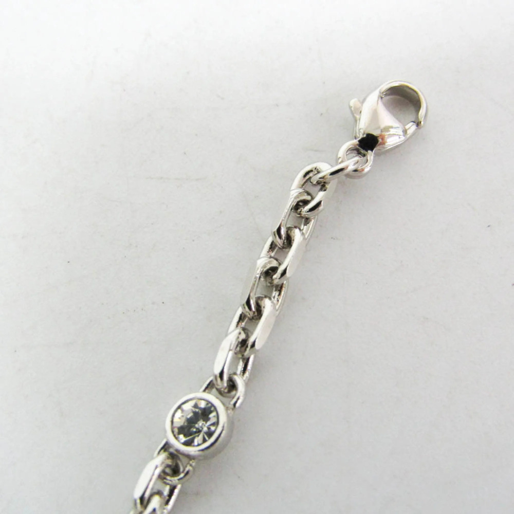 Saint Laurent Metal,Rhinestone Rhinestone Charm Bracelet Silver - Picture 8 of 10